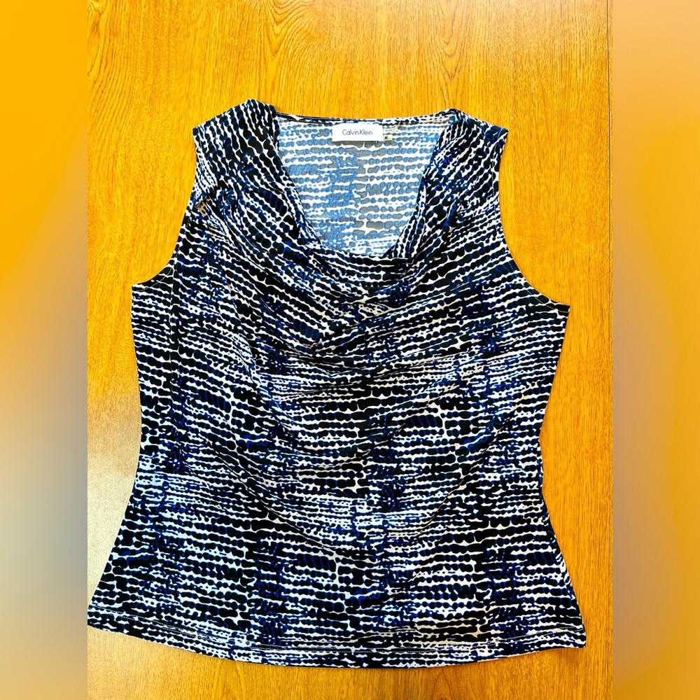 Calvin Klein Cowl Neck Sleeveless Blouse
